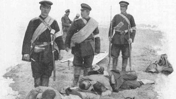 У подножия Новгородской сопки утром 4 октября 1904 года. Фото из журнала «Летопись войны с Японией»