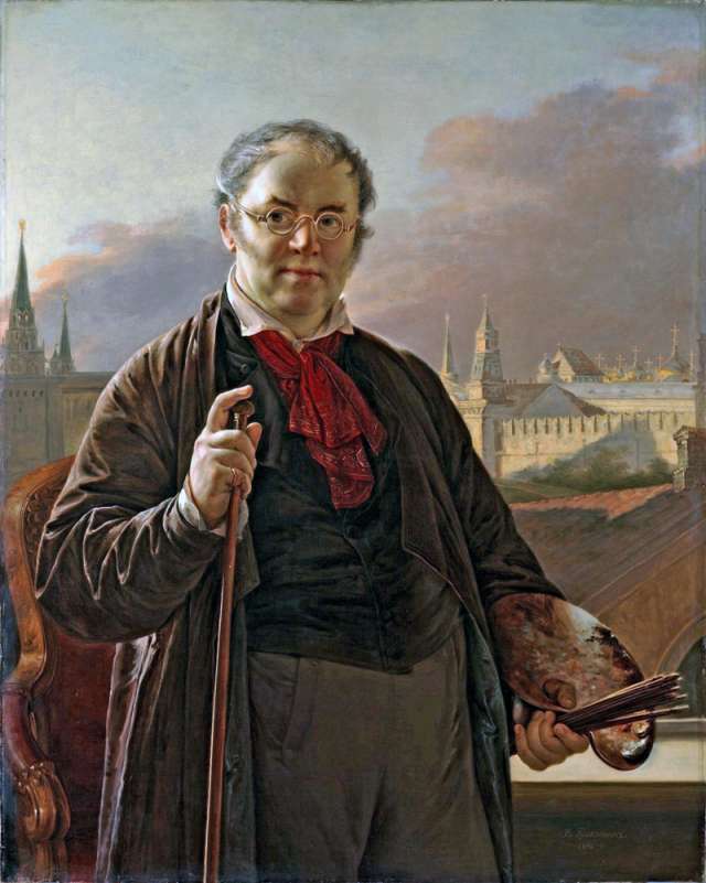 Автопортрет на фоне окна, с видом на Кремль (1846).