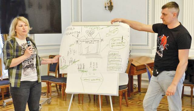 Три дня обучающей сессии НТШ новгородские театральные команды генерировали идеи.