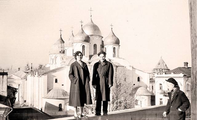Вид на Софийский собор с Софийской звонницы. 1958 г. Фотограф Эрик Алёшин.