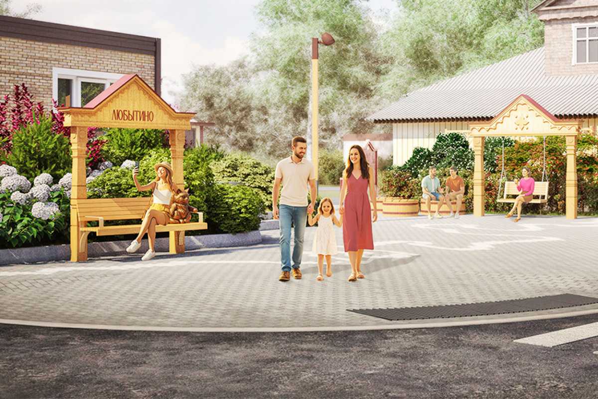 Обновлённая Базарная улица станет живым учебником любытинской истории. Визуализация проекта ЦРГСНО