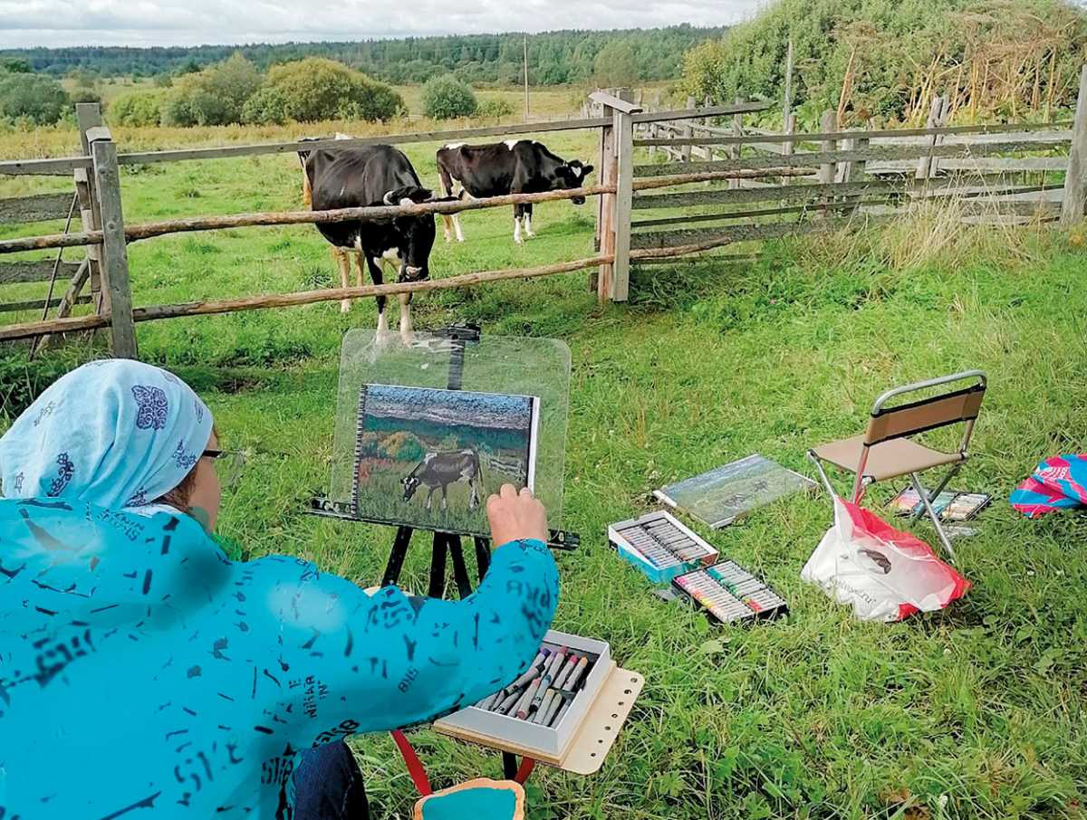 К слову, коровы с удовольствием позировали художникам.