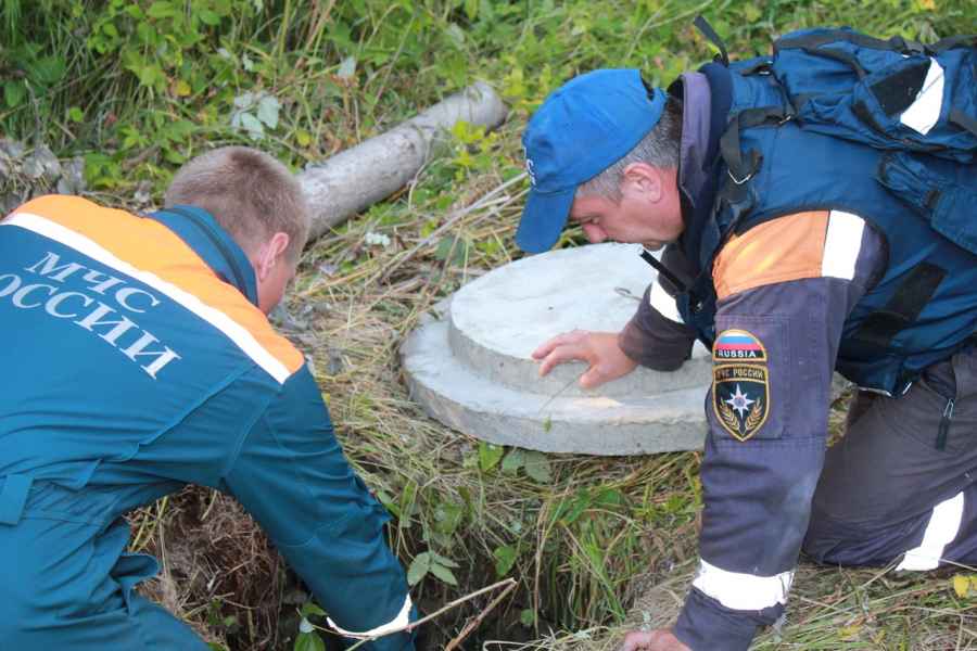 Новгородские спасатели вытащили собаку из канализационного колодца