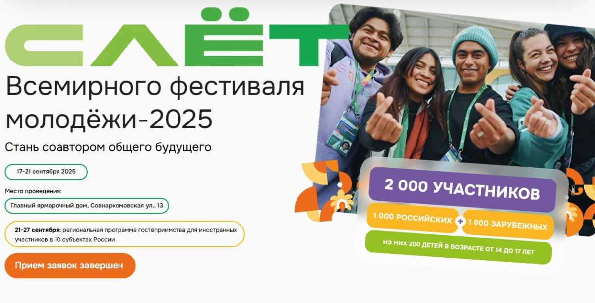 Фестиваль объединит молодых лидеров в возрасте от 14 до 35 лет.