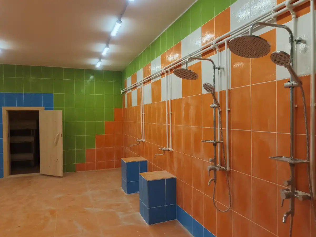 Общестроительные работы в бане завершены.