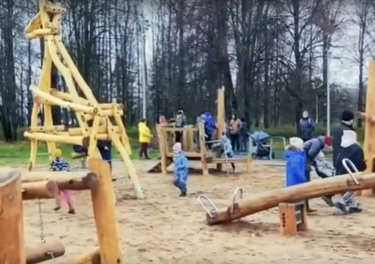 На набережной Красный Берег в Старой Руссе установили стилизованную фигуру жирафа.