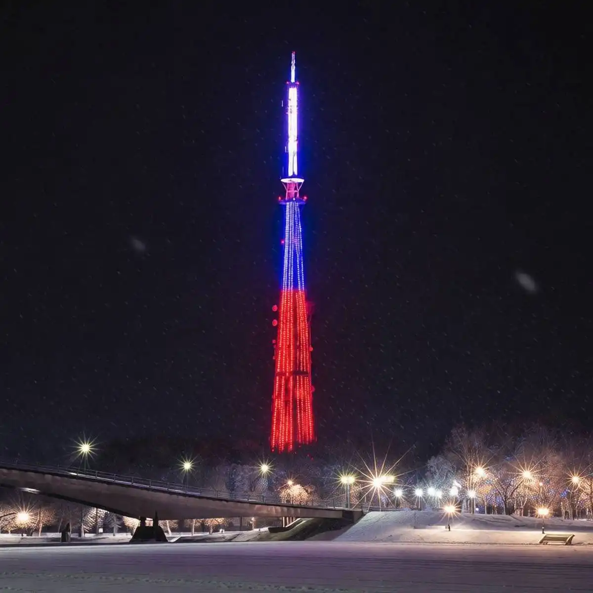 Праздничная подсветка в честь Дня Конституции РФ будет работать с 16:30 до 5:00.