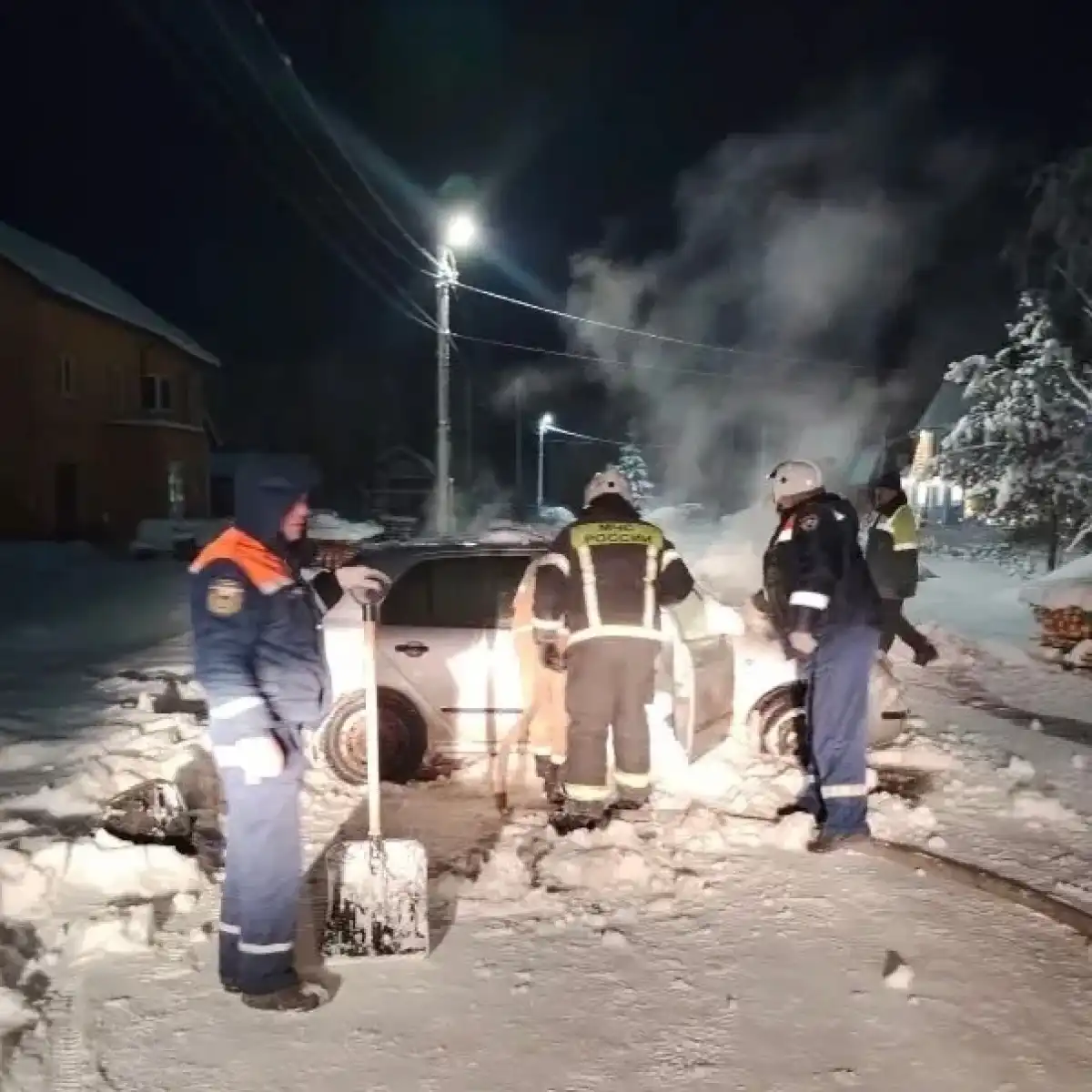На место происшествия были направлены два спасателя и одна единица техники.