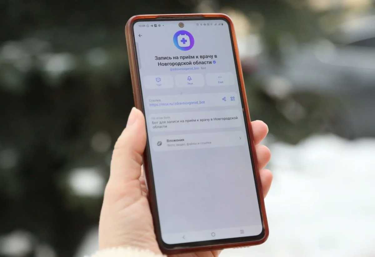 В мессенджере Mах работает бот «Запись на приём к врачу в Новгородской области».