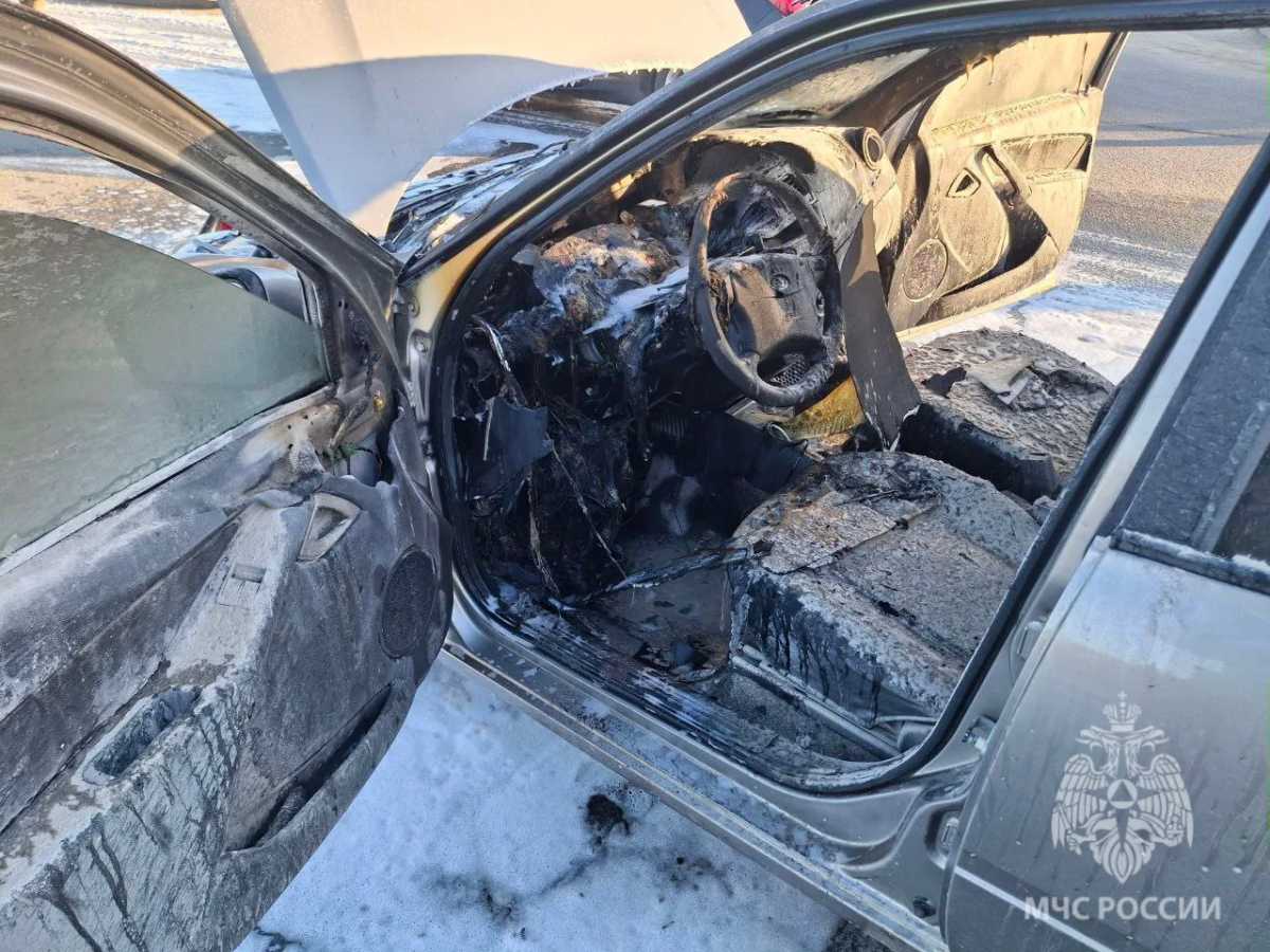 На Парковой улице в Великом Новгороде горел легковой автомобиль.