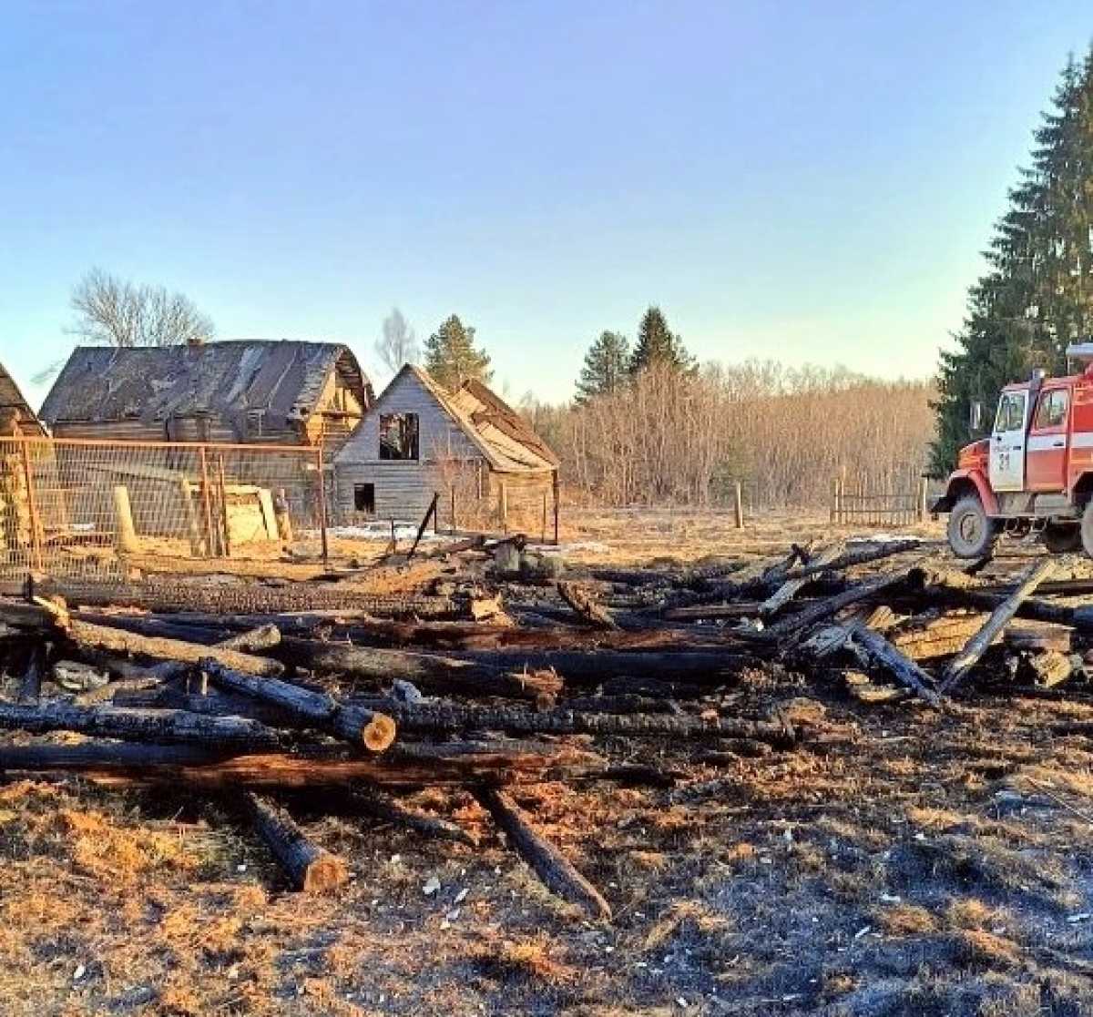 В тушении участвовали расчёты пожарной части №21 из Неболчей.