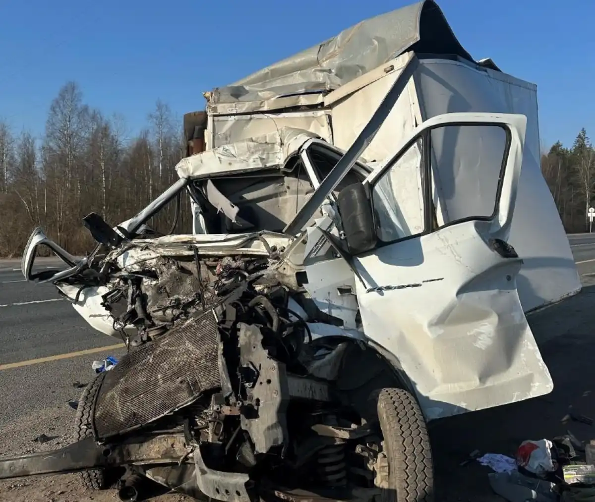 Водитель фургона получил перелом ребра.