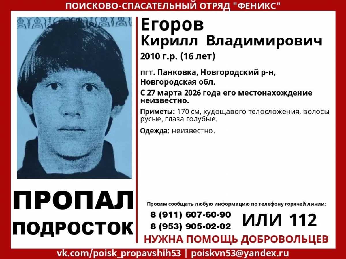 С информацией о местонахождении подростка можно обратиться к волонтёрам и в полицию.