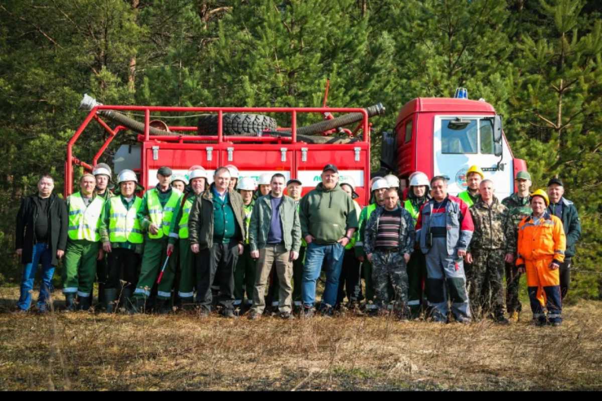 Плановая пожарно-техническая тренировка в Крестецком лесхозе.