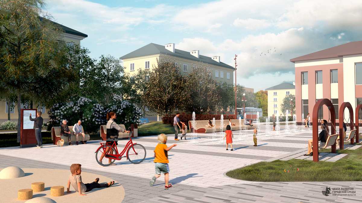 Продумано декоративное озеленение и освещение пространства.