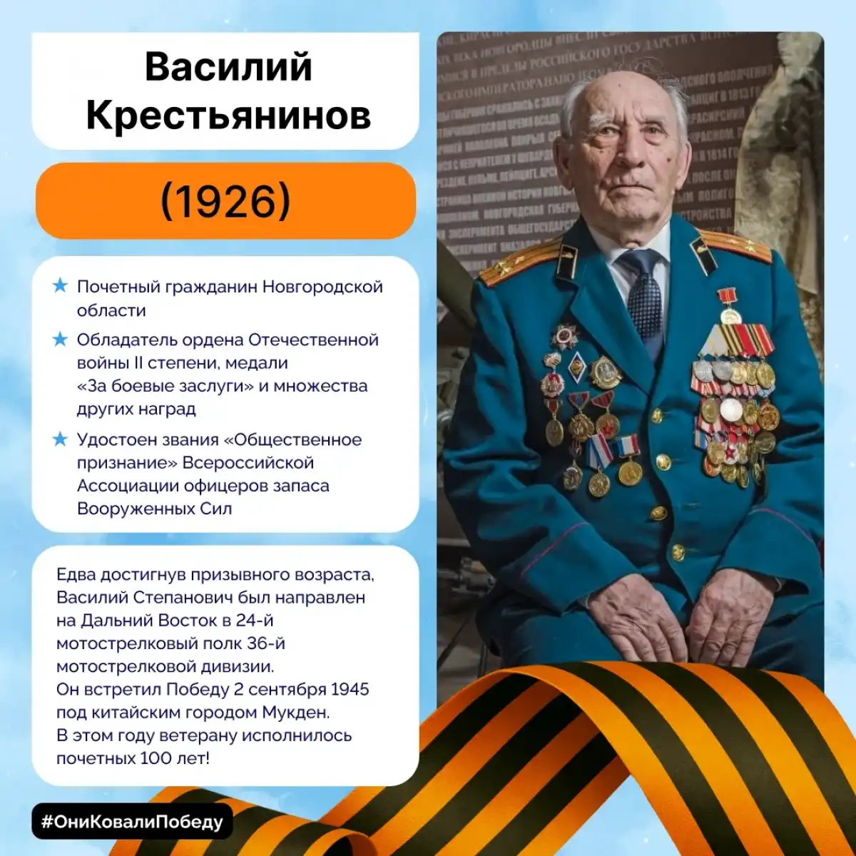 Первым героем рубрики «Они ковали Победу» стал Василий Крестьянинов.
