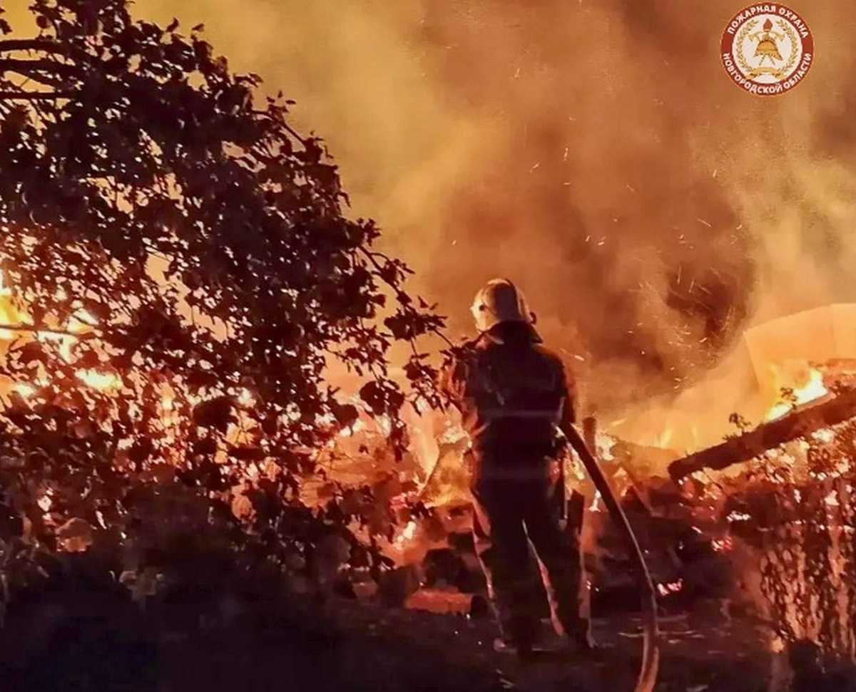 Когда приехали пожарные, в деревне Горки Маловишерского округа полыхали дом и хозпостройки. Когда приехали пожарные, в деревне Горки Маловишерского округа полыхали дом и хозпостройки.