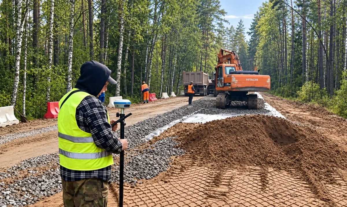 Строительная готовность участка дороги составляет 16%. Строительная готовность участка дороги составляет 16%.
