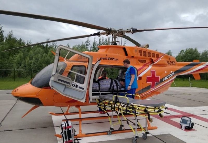 Вертолет работает в области в рамках нацпроекта «Здравоохранение»