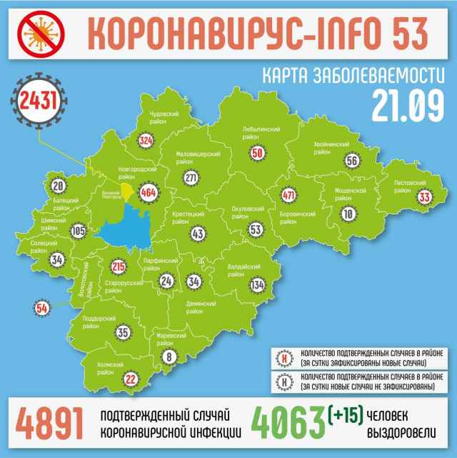 За минувшие сутки в Новгородской областии выявили ещё 29 случаев заражения COVID-19.