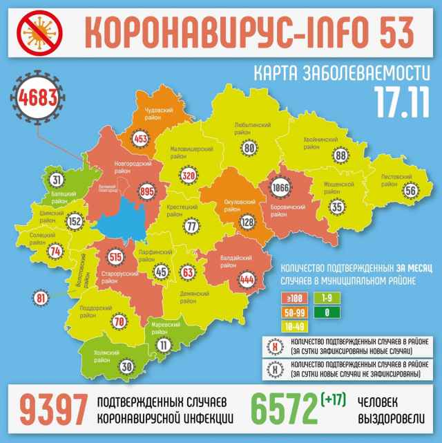 Общее число выздоровевших новгородцев сейчас составляет 6572 человека