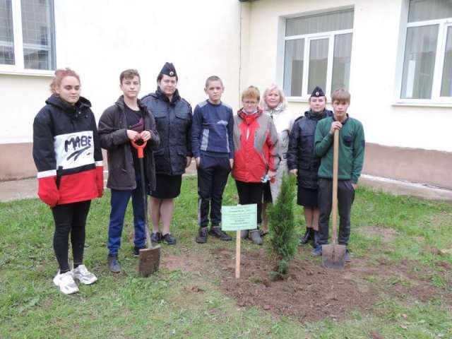 Воспитанники школы-интерната №5 деревни Подберезье высадили именное дерево в память о погибшем сотруднике органов внутренних дел Андрее Волкове.