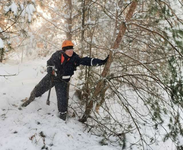 Пешком сотрудники МЧС обследовали более 70 км линий электропередачи, а на снегоходе и вездеходе «Лось» проехали более 350 км.