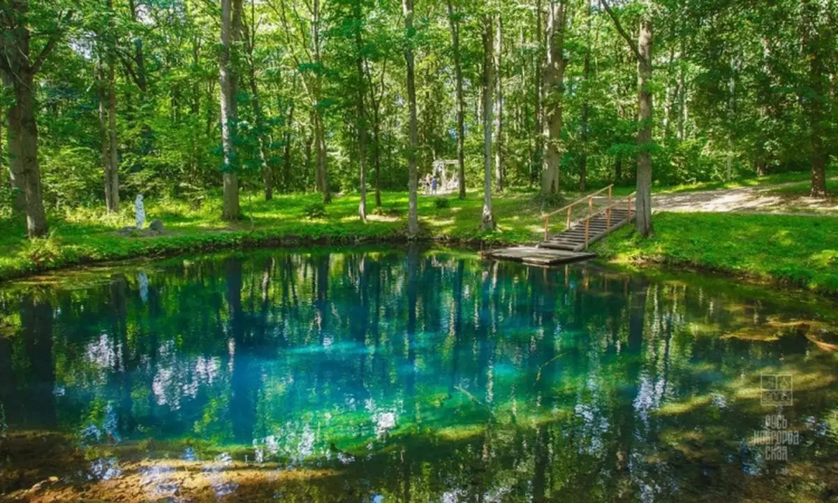 Главная достопримечательность парка в Горках – родниковое Голубое озеро.