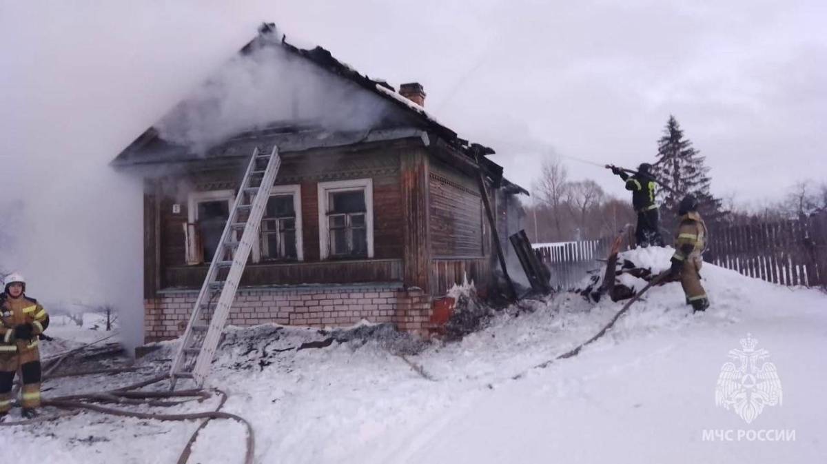 На пожаре в Боровичах пострадали двое детей.