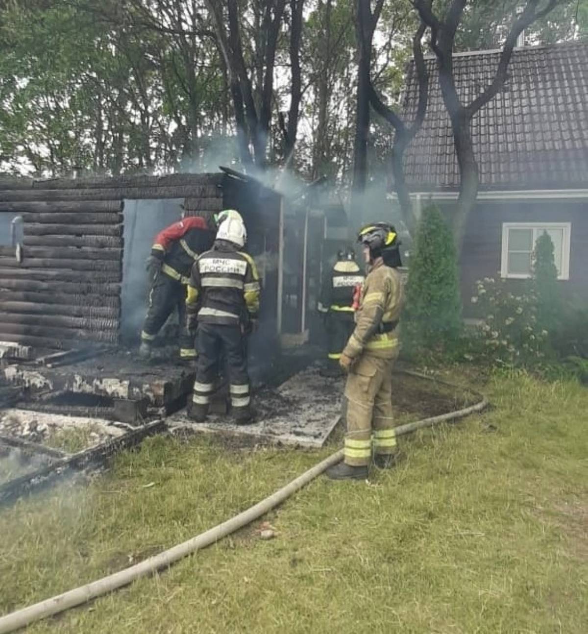 В Новгородском районе сгорела баня