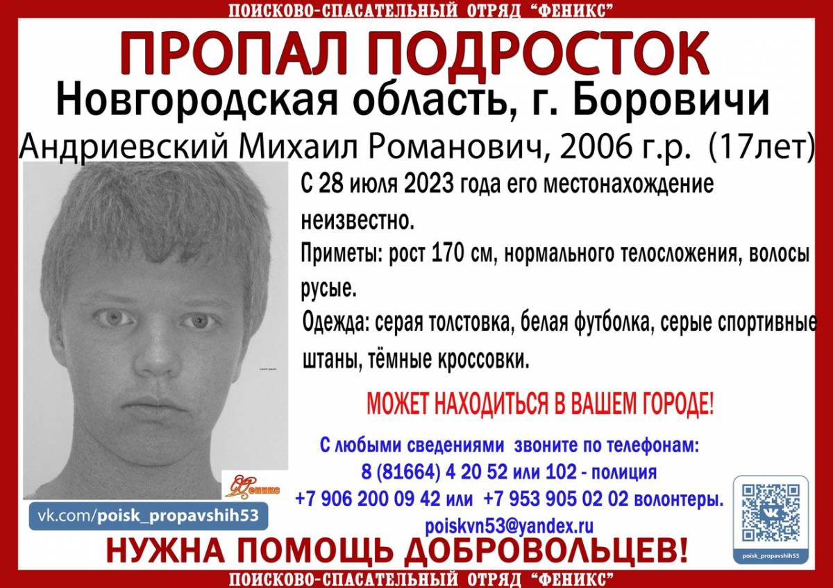 О местонахождении Михаила Андриевского ничего не известно с 28 июля.