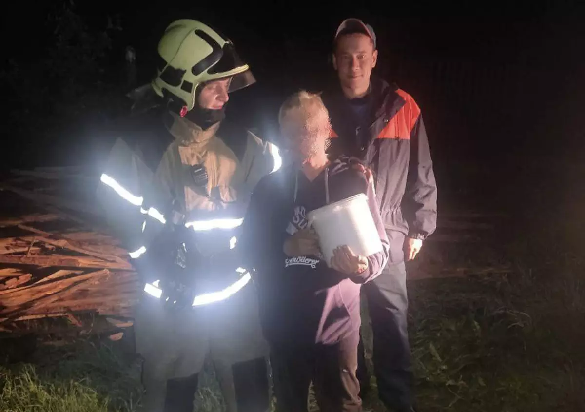 Спустя несколько часов поиска спасатели вывели из леса заблудившуюся женщину.