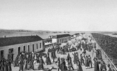 Восстание военных поселенцев Новгородской губернии в 1831 году. Рисунок ХIХ века